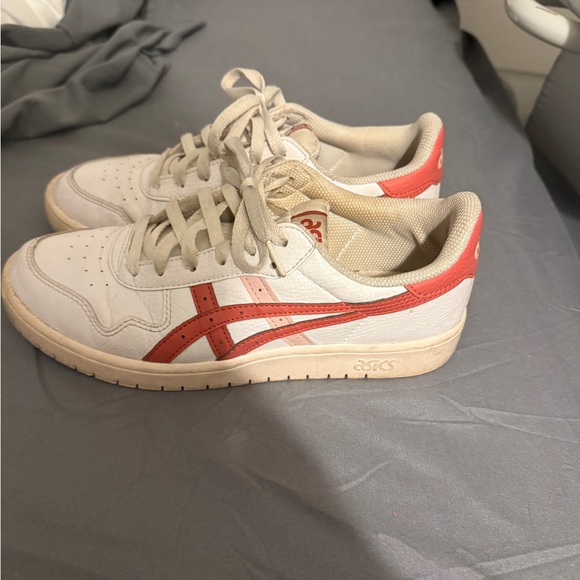Asics White, Red and Pink Sneakers - Picture 1 of 5